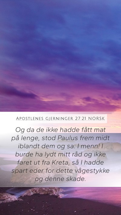 Apostlenes gjerninger 27:21 NORSK Bible Verse Image