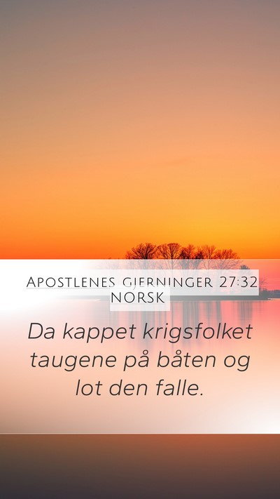 Apostlenes gjerninger 27:32 NORSK Mobile Phone Wallpaper - Da kappet krigsfolket taugene på båten og lot - Mobile Bible Verse Wallpaper