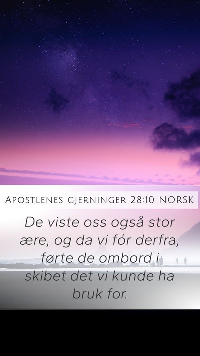 Apostlenes gjerninger 28:10 NORSK Bible Verse Image