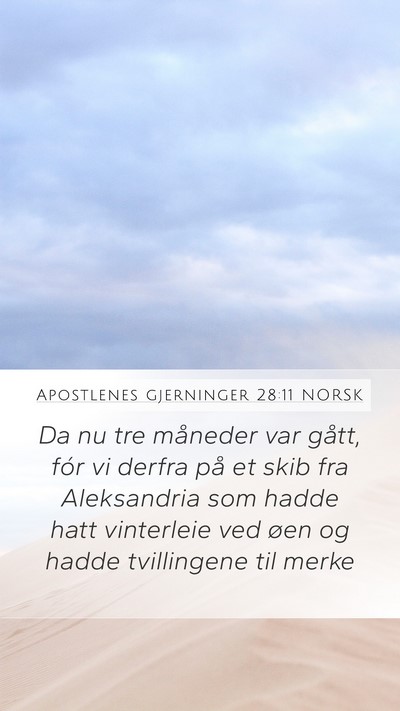 Apostlenes gjerninger 28:11 NORSK Bible Verse Image