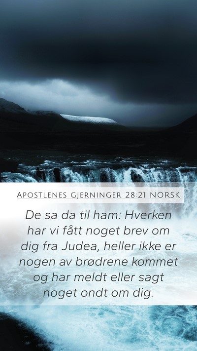 Apostlenes gjerninger 28:21 NORSK Bible Verse Image