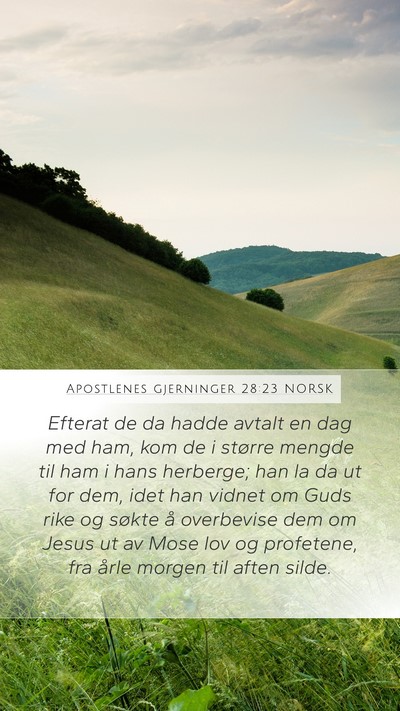 Apostlenes gjerninger 28:23 NORSK Bible Verse Image