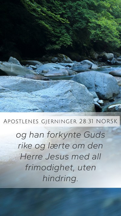 Apostlenes gjerninger 28:31 NORSK Bible Verse Image