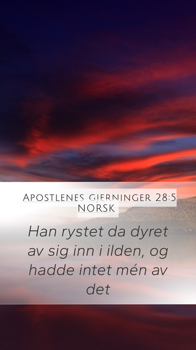 Apostlenes gjerninger 28:5 NORSK Bible Verse Image