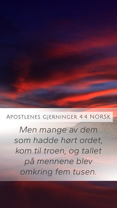 Apostlenes gjerninger 4:4 NORSK Bible Verse Image