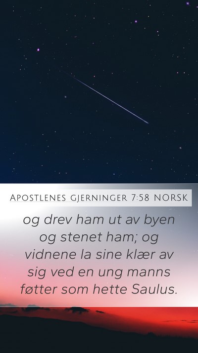 Apostlenes gjerninger 7:58 NORSK Bible Verse Image