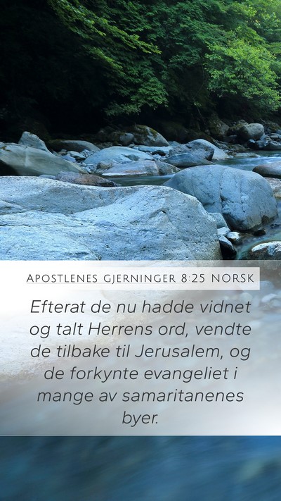 Apostlenes gjerninger 8:25 NORSK Bible Verse Image