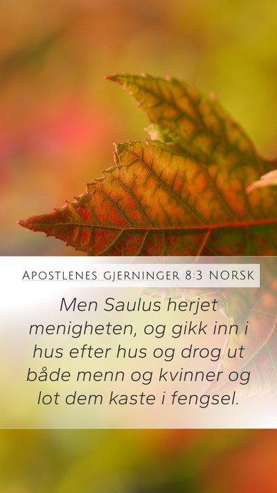 Apostlenes gjerninger 8:3 NORSK Bible Verse Image