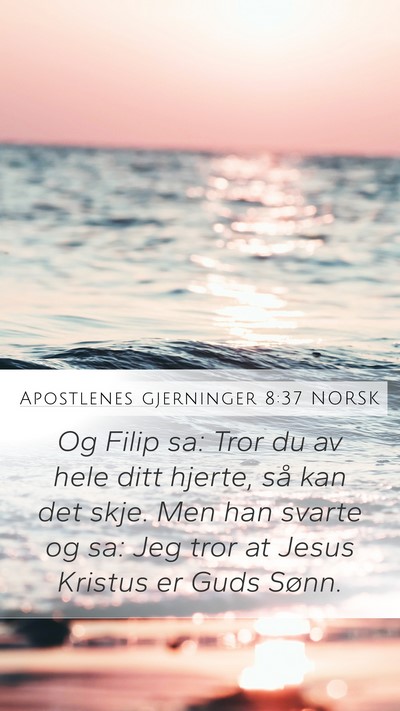 Apostlenes gjerninger 8:37 NORSK Mobile Phone Wallpaper - Og Filip sa: Tror du av hele ditt hjerte, så kan - Mobile Bible Verse Wallpaper