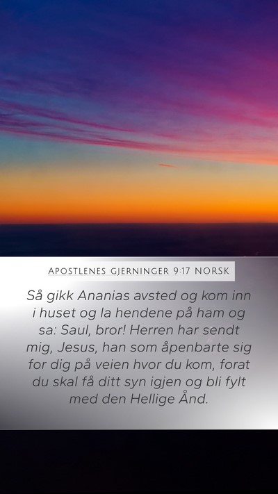 Apostlenes gjerninger 9:17 NORSK Bible Verse Image