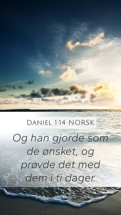 Daniel 1:14 NORSK Mobile Phone Wallpaper - Og han gjorde som de ønsket, og prøvde det med - Mobile Bible Verse Wallpaper