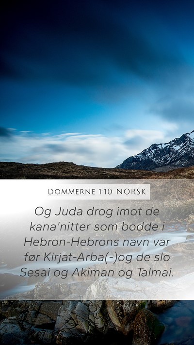 Dommerne 1:10 NORSK Bible Verse Image