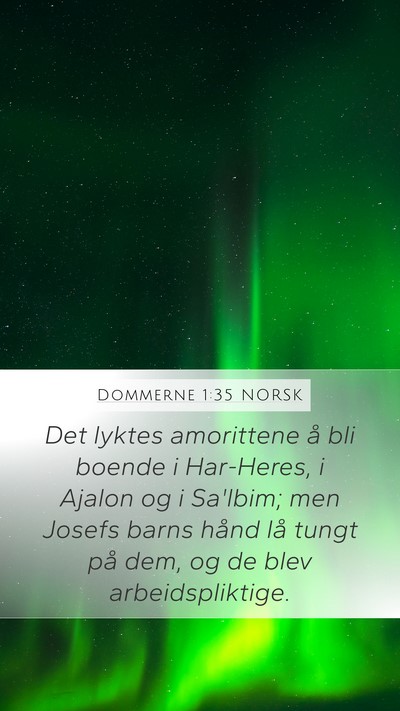 Dommerne 1:35 NORSK Bible Verse Image