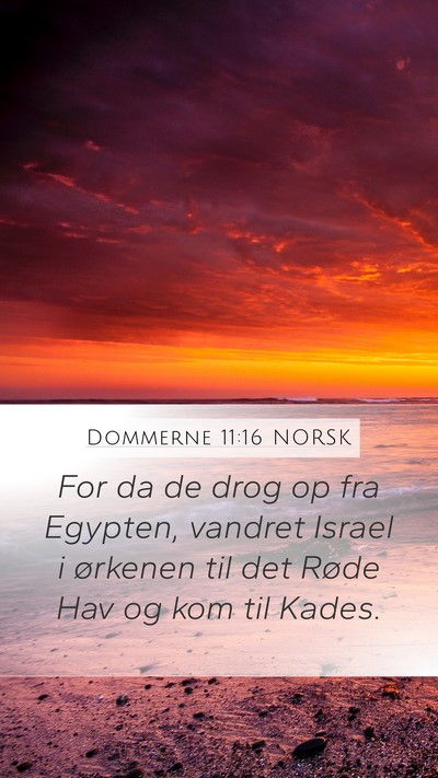 Dommerne 11:16 NORSK Mobile Phone Wallpaper - For da de drog op fra Egypten, vandret Israel i - Mobile Bible Verse Wallpaper