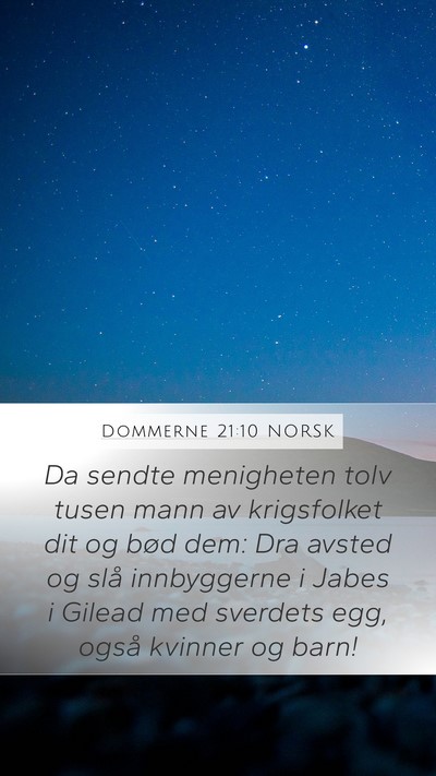 Dommerne 21:10 NORSK Bible Verse Image