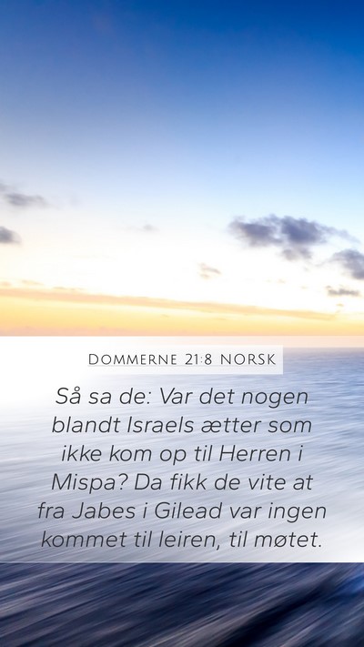 Dommerne 21:8 NORSK Bible Verse Image