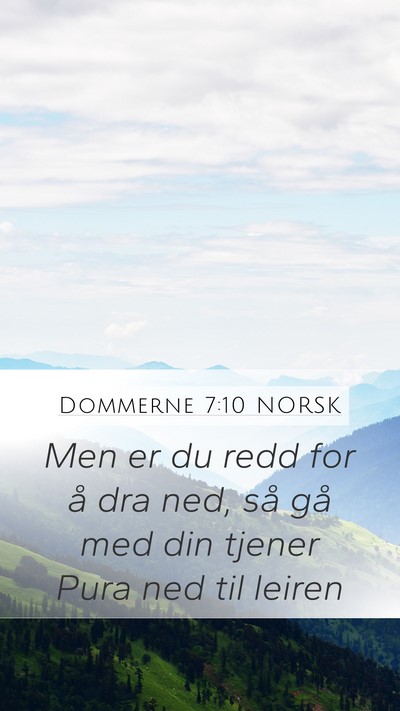 Dommerne 7:10 NORSK Bible Verse Image