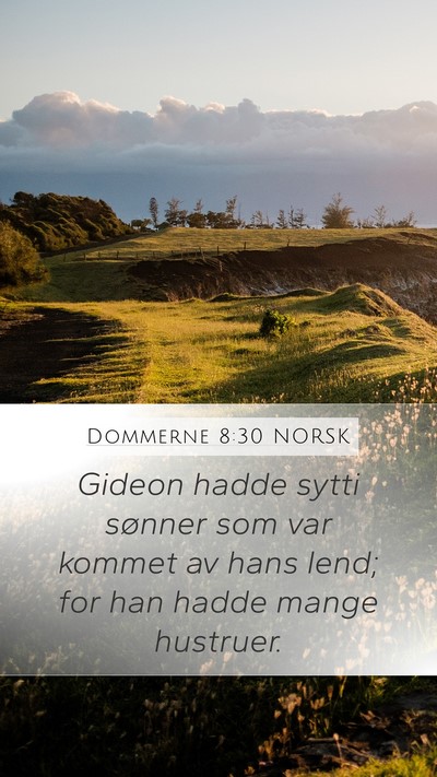 Dommerne 8:30 NORSK Bible Verse Image