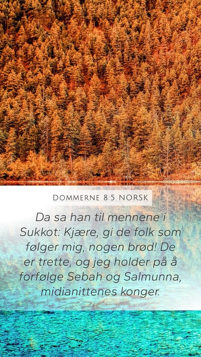 Dommerne 8:5 NORSK Bible Verse Image