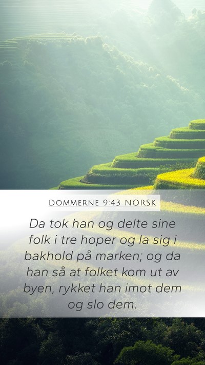 Dommerne 9:43 NORSK Mobile Phone Wallpaper - Da tok han og delte sine folk i tre hoper og la - Mobile Bible Verse Wallpaper