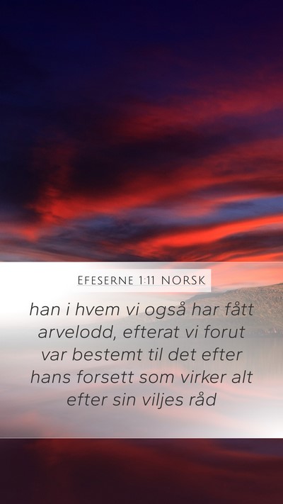 Efeserne 1:11 NORSK Bible Verse Image