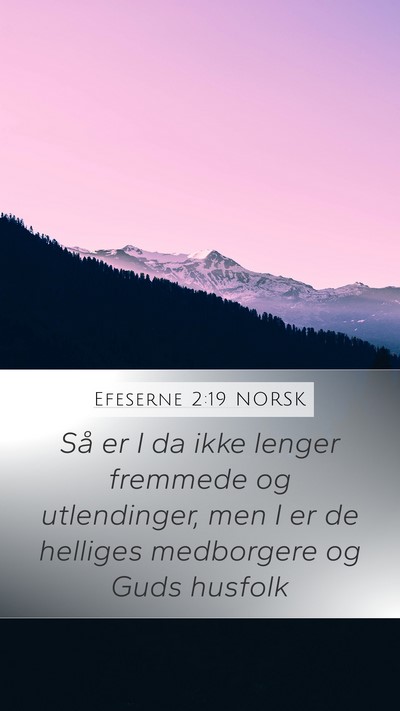 Efeserne 2:19 NORSK Bible Verse Image