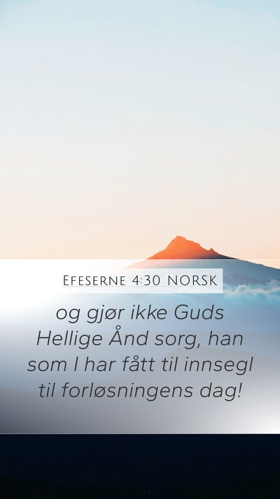 Efeserne 4:30 NORSK Bible Verse Image