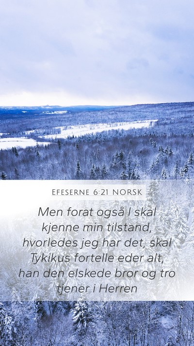 Efeserne 6:21 NORSK Bible Verse Image
