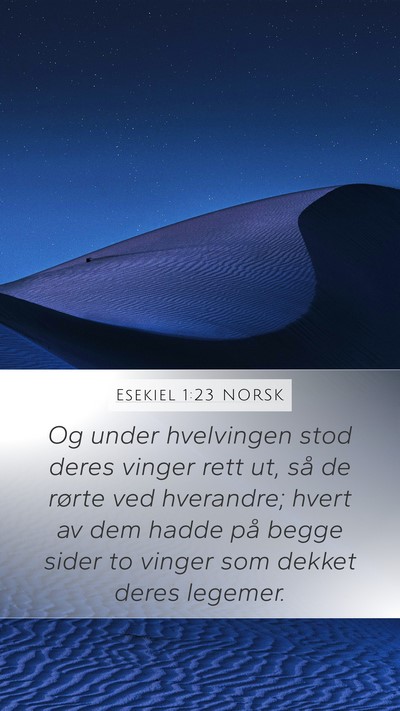 Esekiel 1:23 NORSK Mobile Phone Wallpaper - Og under hvelvingen stod deres vinger rett ut, - Mobile Bible Verse Wallpaper