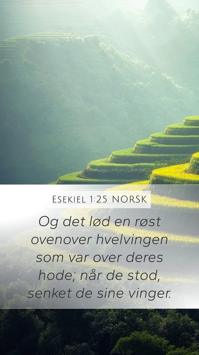Esekiel 1:25 NORSK Mobile Phone Wallpaper - Og det lød en røst ovenover hvelvingen som var - Mobile Bible Verse Wallpaper