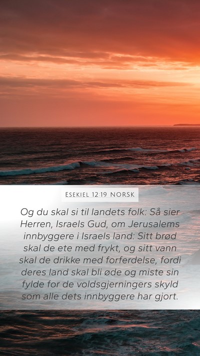 Esekiel 12:19 NORSK Bible Verse Image