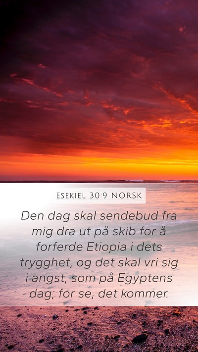 Esekiel 30:9 NORSK Bible Verse Image