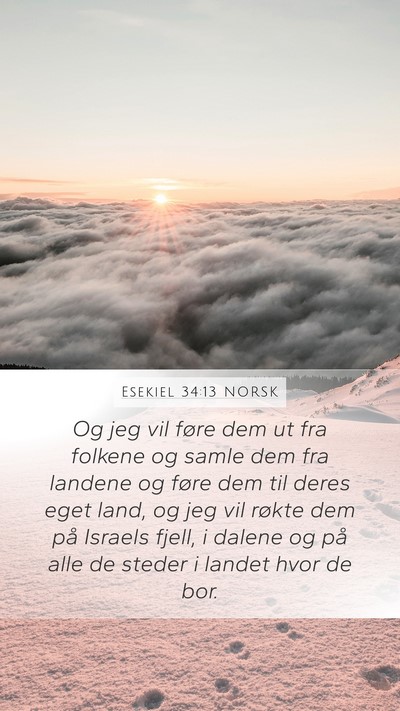 Esekiel 34:13 NORSK Bible Verse Image