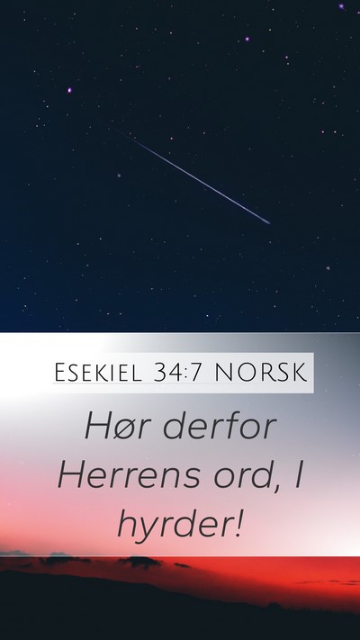 Esekiel 34:7 NORSK Bible Verse Image