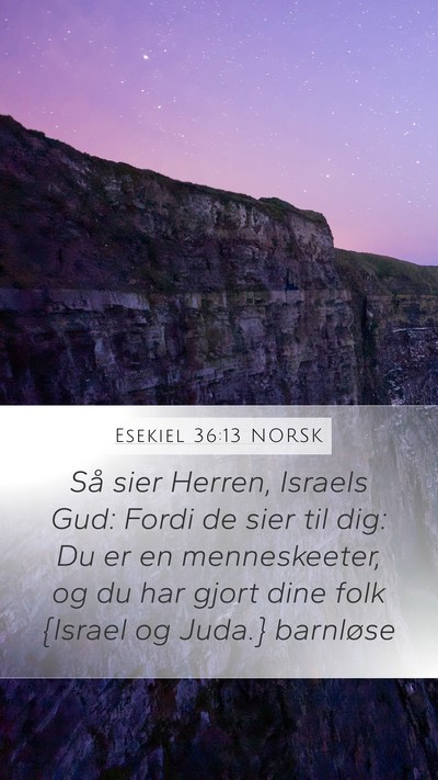 Esekiel 36:13 NORSK Bible Verse Image
