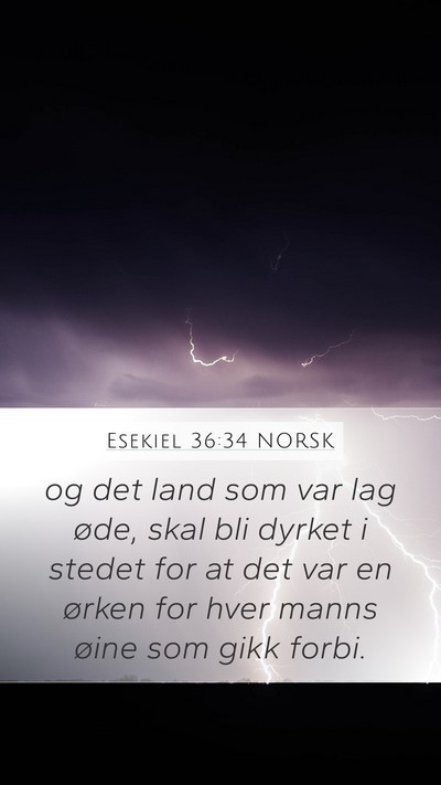 Esekiel 36:34 NORSK Mobile Phone Wallpaper - og det land som var lag øde, skal bli dyrket i - Mobile Bible Verse Wallpaper