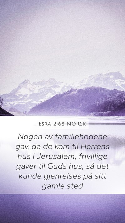 Esra 2:68 NORSK Bible Verse Image