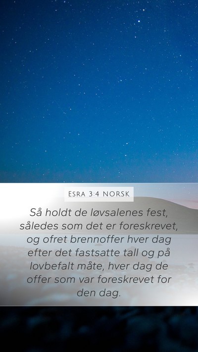 Esra 3:4 NORSK Bible Verse Image