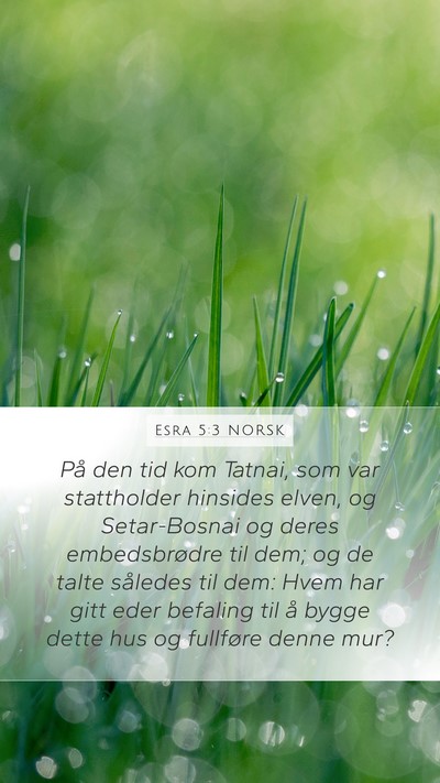 Esra 5:3 NORSK Mobile Phone Wallpaper - På den tid kom Tatnai, som var stattholder - Mobile Bible Verse Wallpaper
