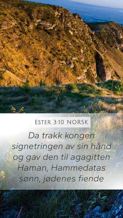 Ester 3:10 NORSK Bible Verse Image