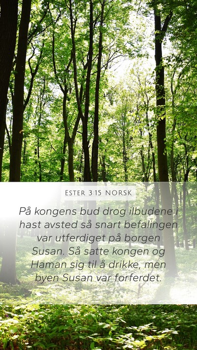 Ester 3:15 NORSK Bible Verse Image