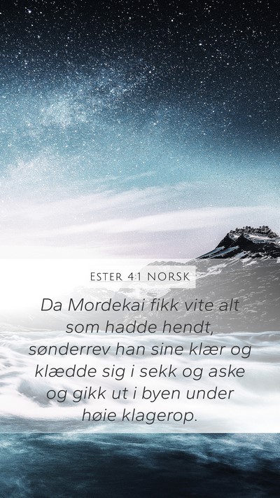 Ester 4:1 NORSK Bible Verse Image