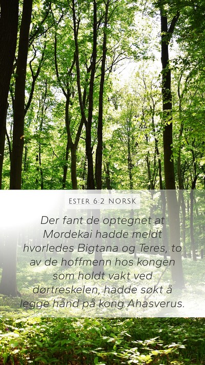 Ester 6:2 NORSK Bible Verse Image
