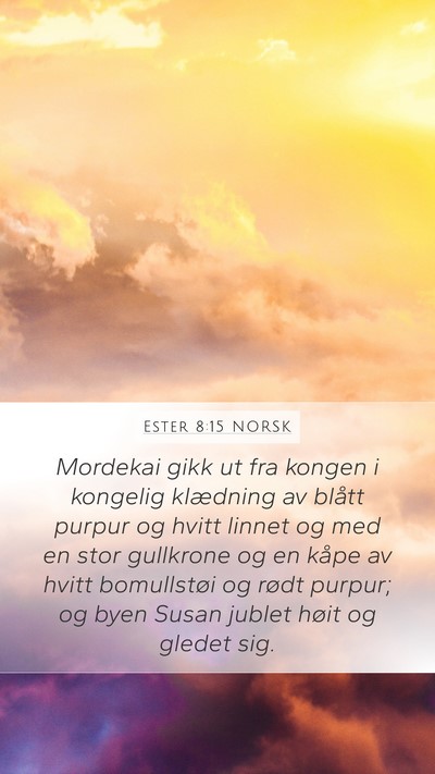 Ester 8:15 NORSK Bible Verse Image