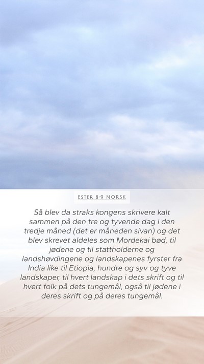 Ester 8:9 NORSK Bible Verse Image