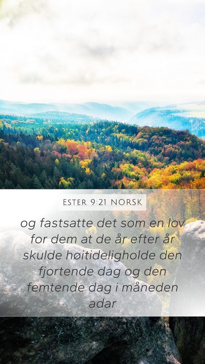 Ester 9:21 NORSK Bible Verse Image