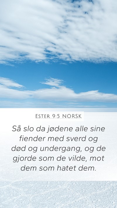 Ester 9:5 NORSK Bible Verse Image