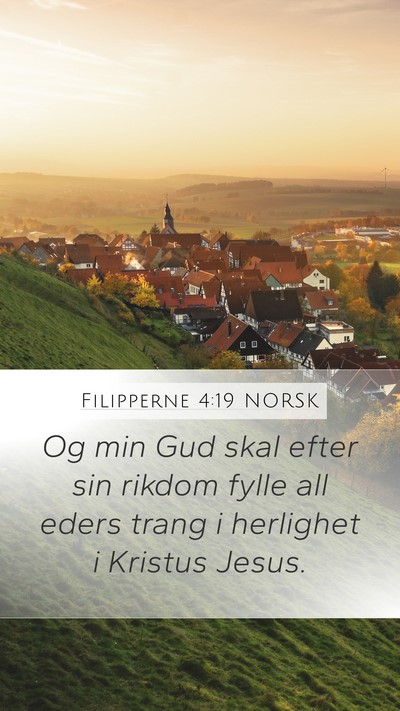Filipperne 4:19 NORSK Bible Verse Image