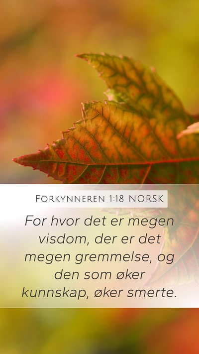 Forkynneren 1:18 NORSK Bible Verse Image