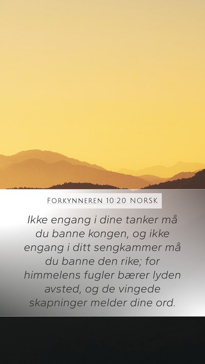 Forkynneren 10:20 NORSK Bible Verse Image